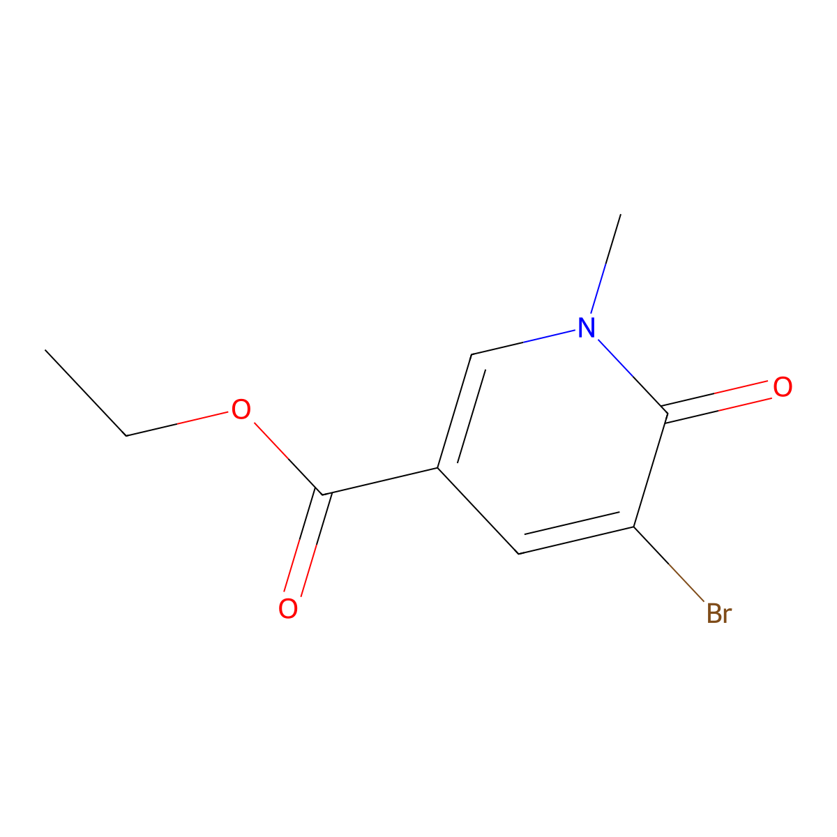 Ethyl 5-bromo-1-methyl-6-oxo-1,6-dihydropyridine-3-carboxylate molecular structure, CAS 501688-59-1