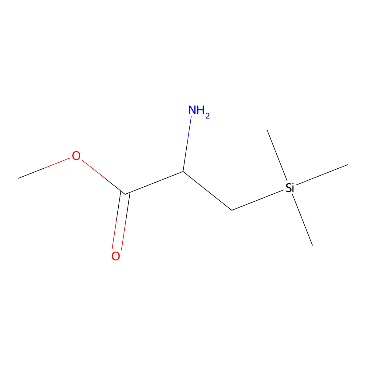 Methyl 2-amino-3-(trimethylsilyl)propanoate molecular structure, CAS 501692-88-2