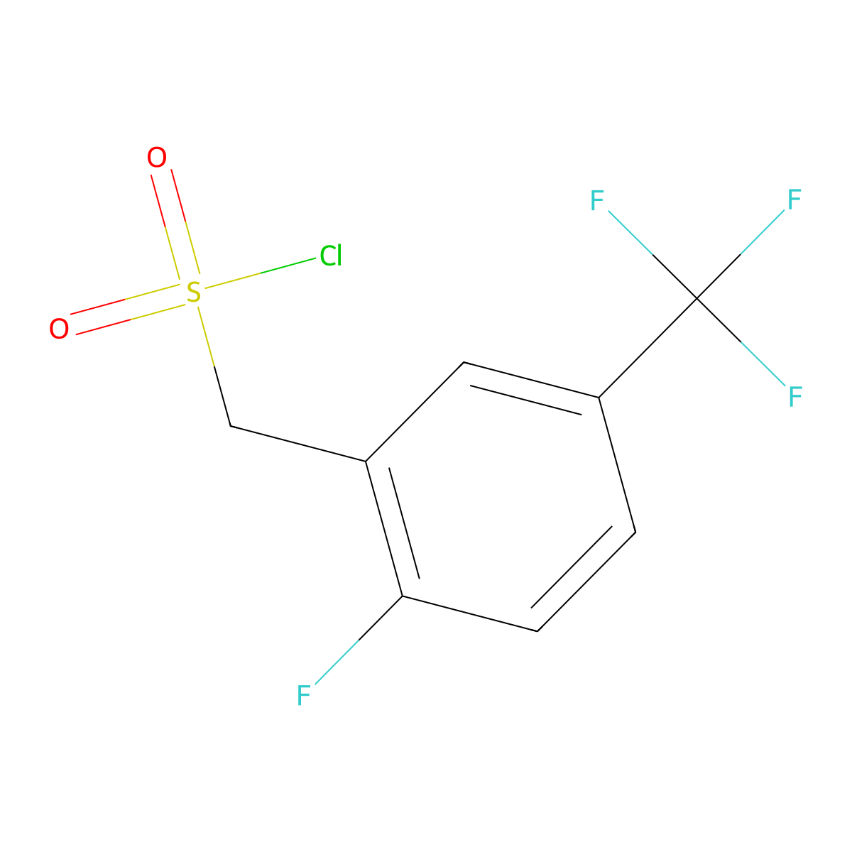 [2-Fluoro-5-(trifluoromethyl)phenyl]methanesulfonyl chloride molecular structure, CAS 501697-75-2