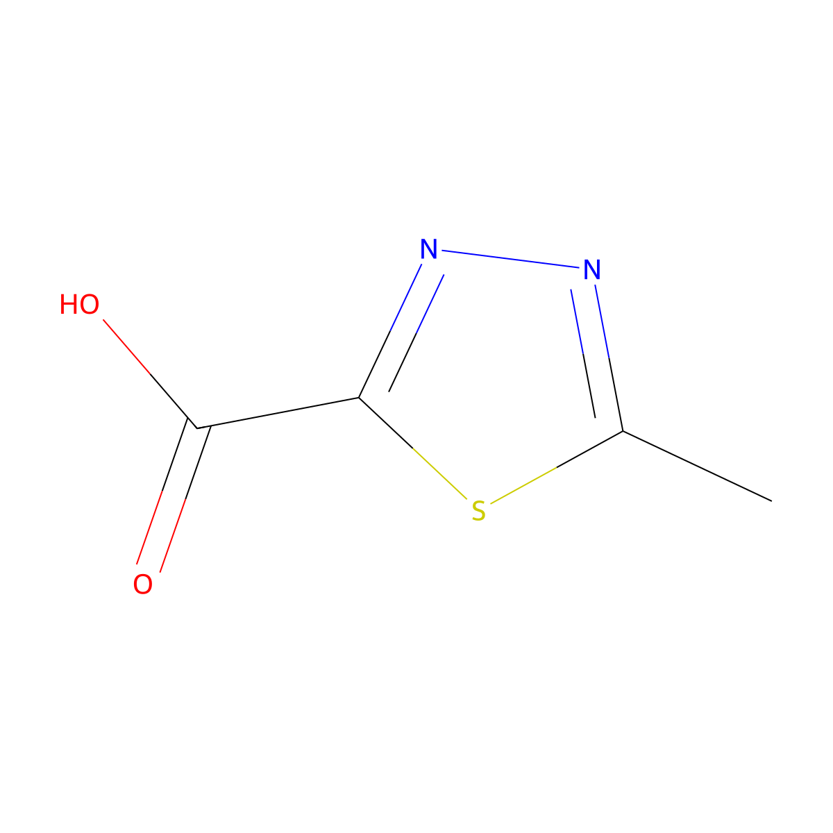 5-Methyl-1,3,4-thiadiazole-2-carboxylic acid molecular structure, CAS 501698-31-3