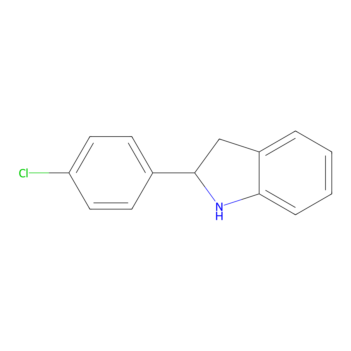 2-(4-Chlorophenyl)indoline molecular structure, CAS 501699-25-8
