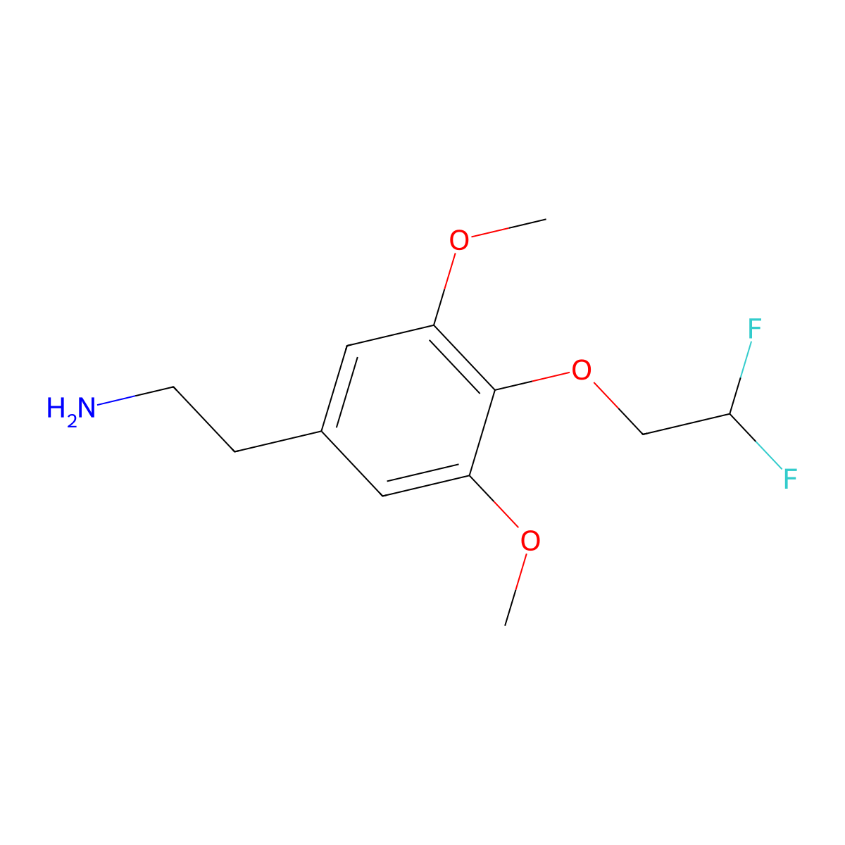 4-(2,2-Difluoroethoxy)-3,5-dimethoxyphenethylamine molecular structure, CAS 501700-02-3