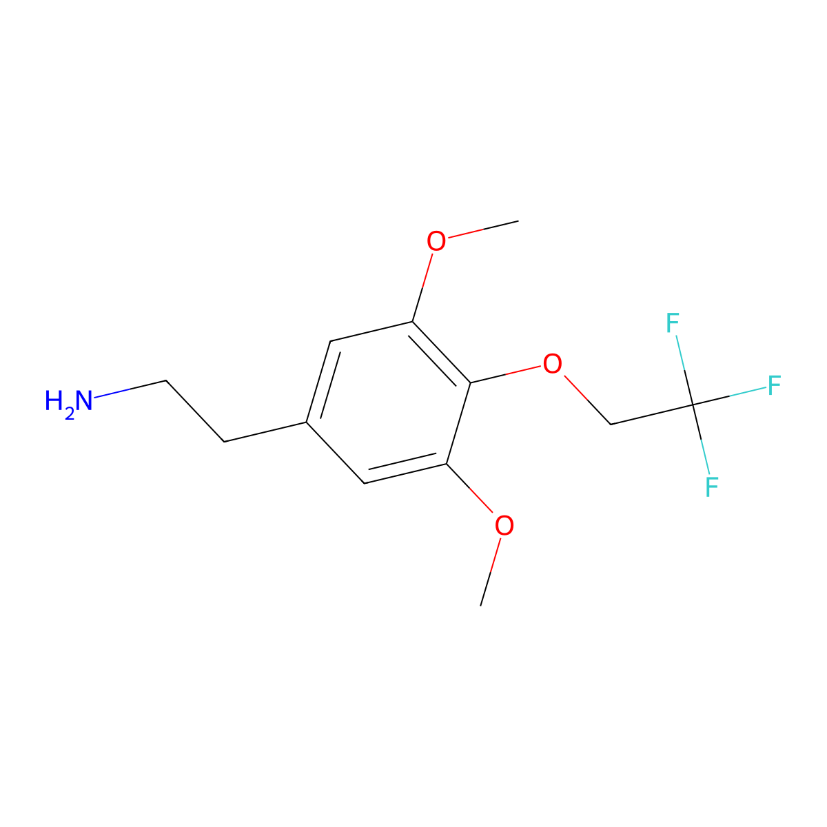 4-(2,2,2-Trifluoroethoxy)-3,5-dimethoxyphenethylamine molecular structure, CAS 501700-03-4