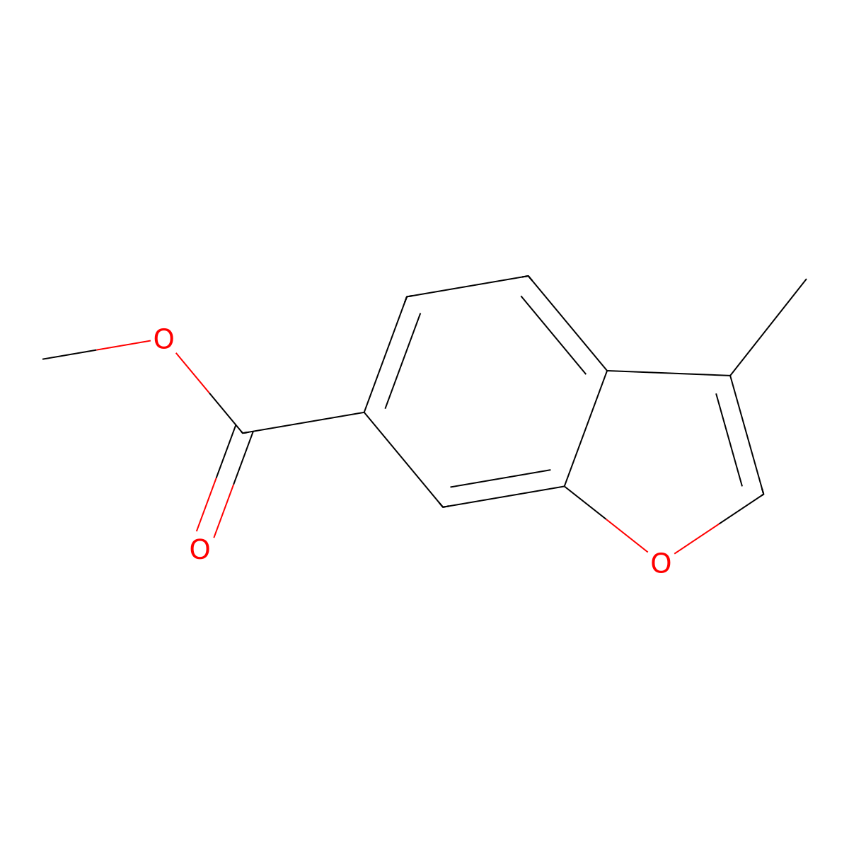 Methyl 3-methyl-1-benzofuran-6-carboxylate molecular structure, CAS 501892-71-3