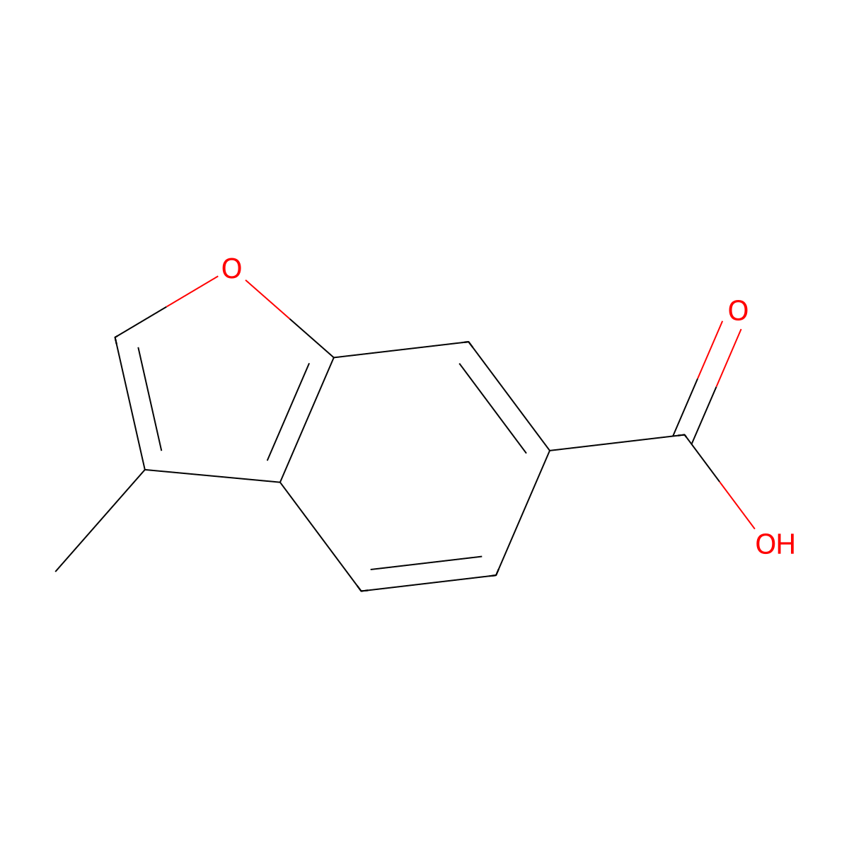 3-Methyl-1-benzofuran-6-carboxylic acid molecular structure, CAS 501892-72-4