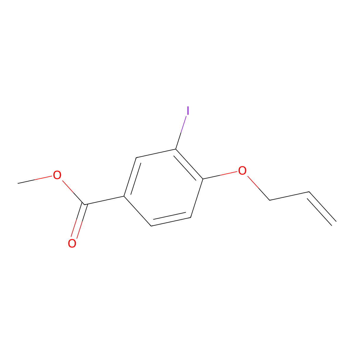 Methyl 4-(allyloxy)-3-iodobenzoate molecular structure, CAS 501892-97-3