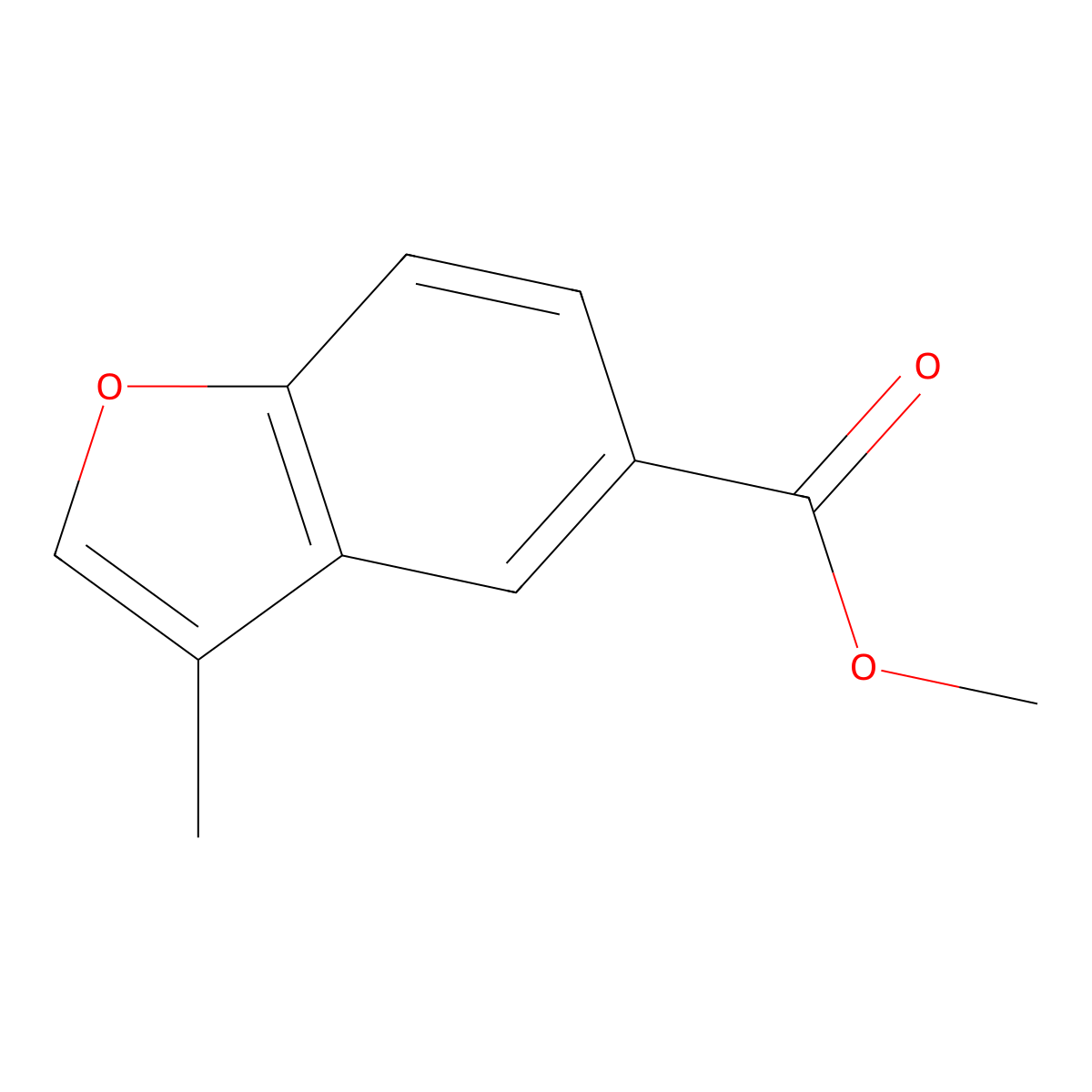 5-Benzofurancarboxylic acid, 3-methyl-, methyl ester molecular structure, CAS 501892-98-4