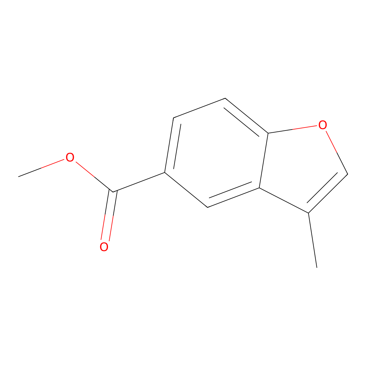 5-Benzofurancarboxylic acid, 3-methyl-, methyl ester molecular structure, CAS 501892-98-4