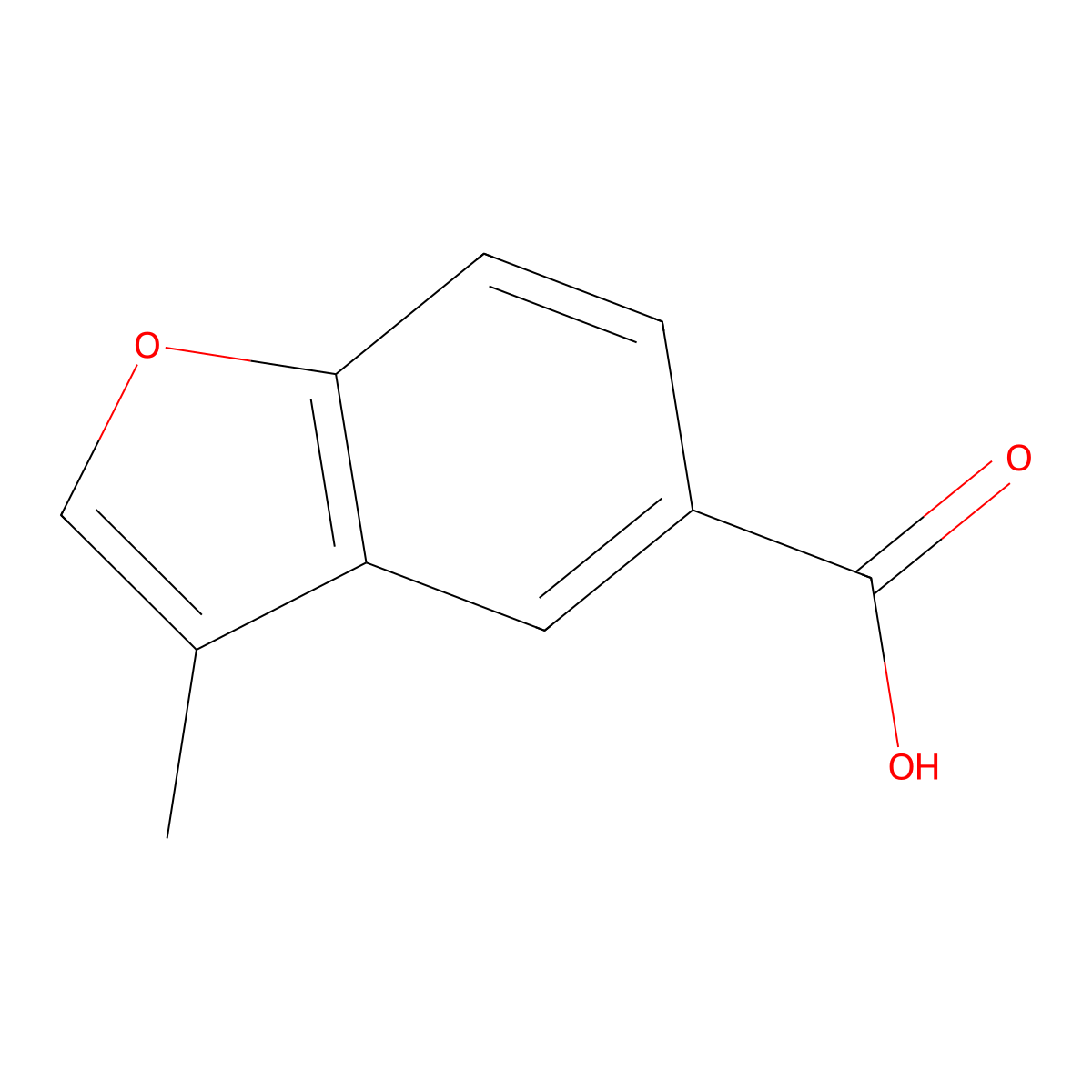 3-Methylbenzofuran-5-carboxylic acid molecular structure, CAS 501892-99-5