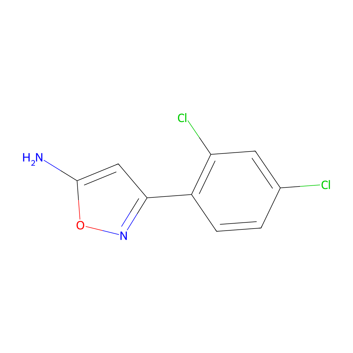 3-(2,4-Dichlorophenyl)-1,2-oxazol-5-amine molecular structure, CAS 501902-19-8