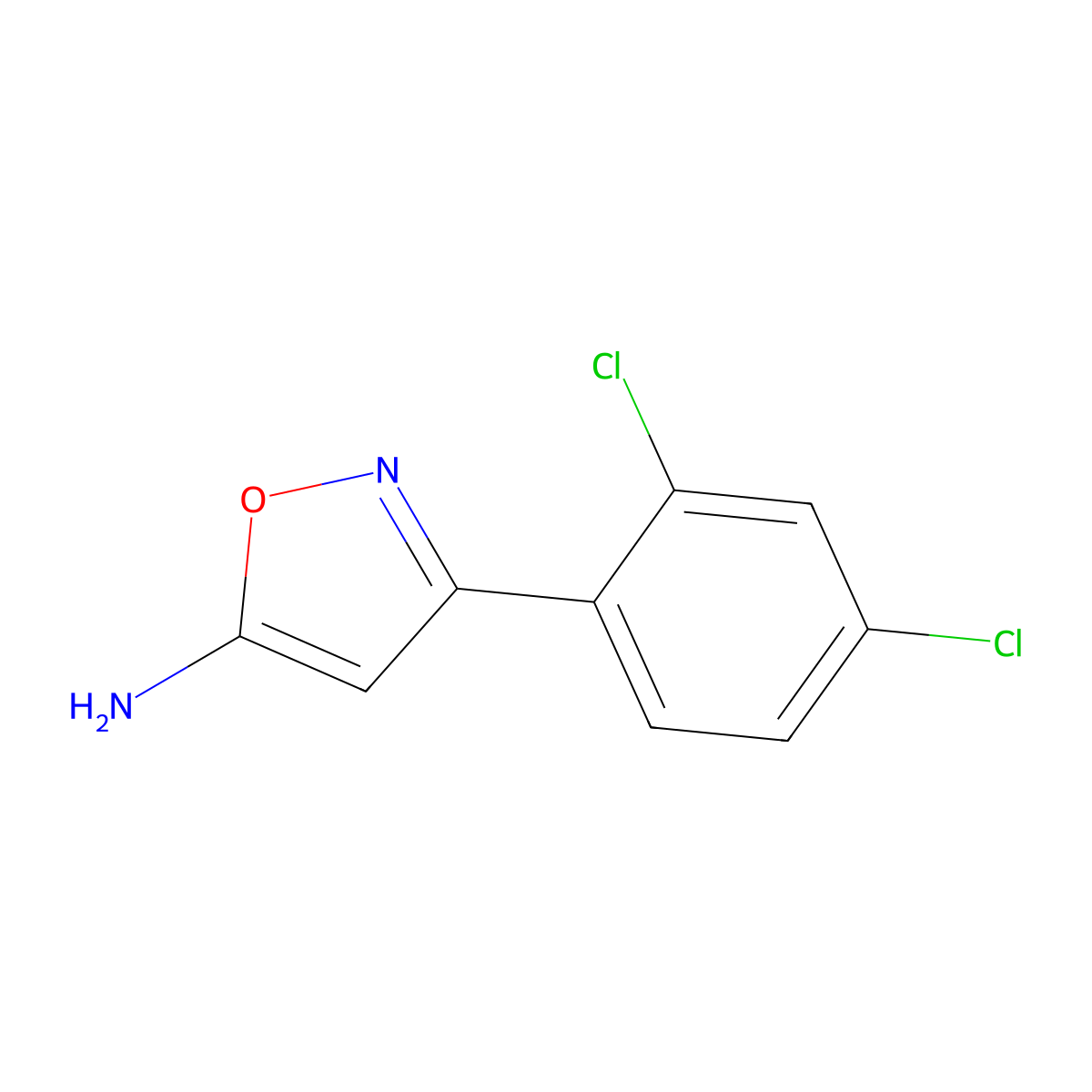 3-(2,4-Dichlorophenyl)-1,2-oxazol-5-amine molecular structure, CAS 501902-19-8
