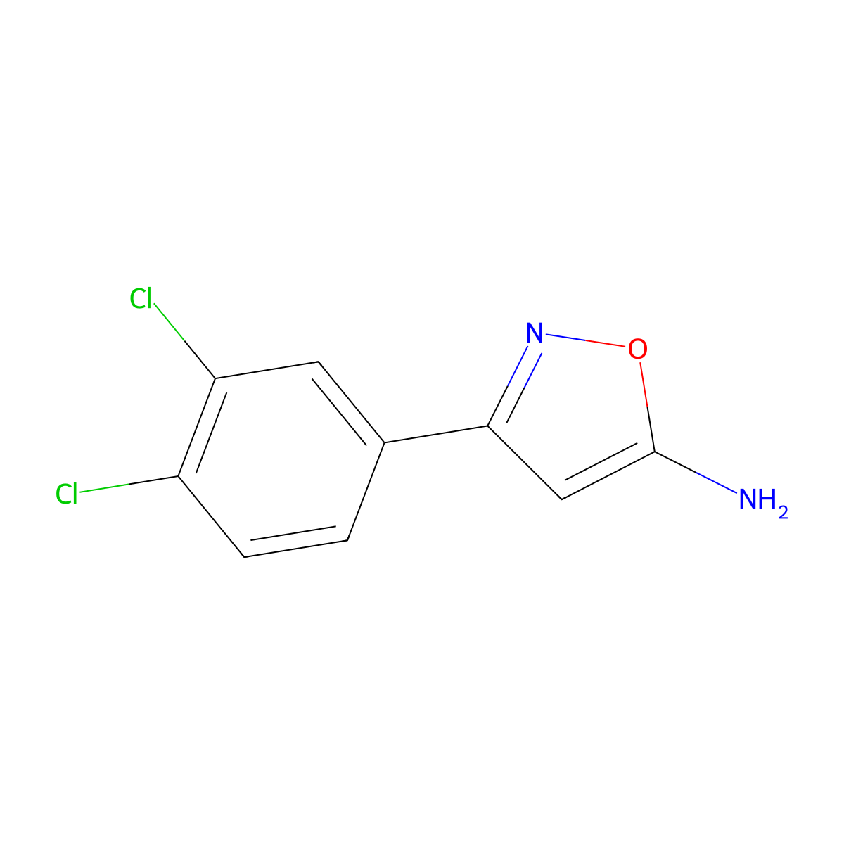 3-(3,4-Dichlorophenyl)-1,2-oxazol-5-amine molecular structure, CAS 501902-20-1