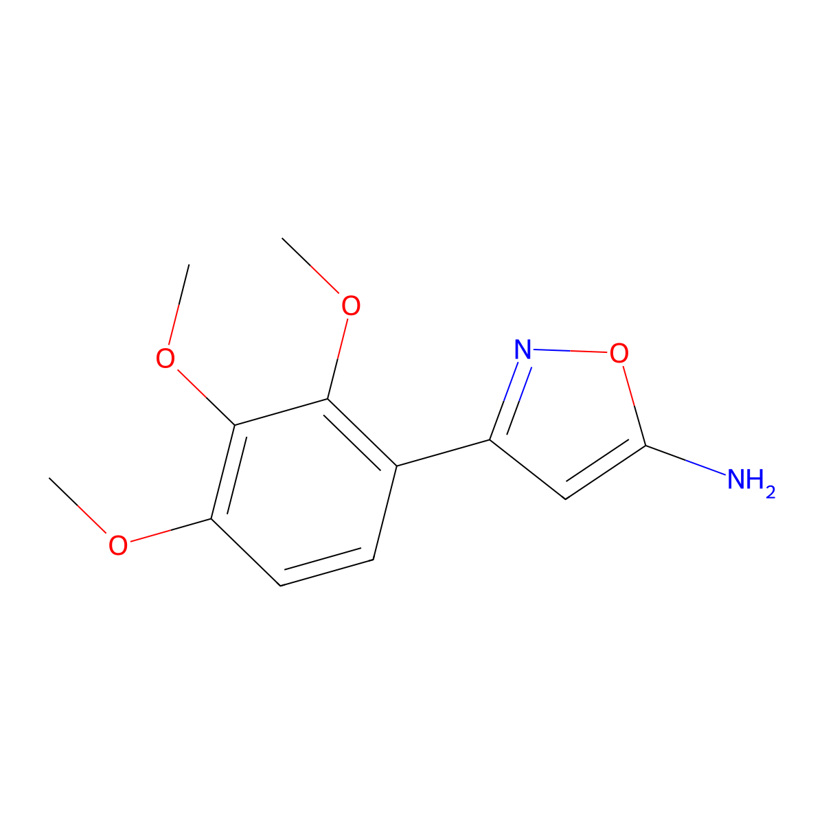 3-(2,3,4-Trimethoxyphenyl)-1,2-oxazol-5-amine molecular structure, CAS 501902-30-3