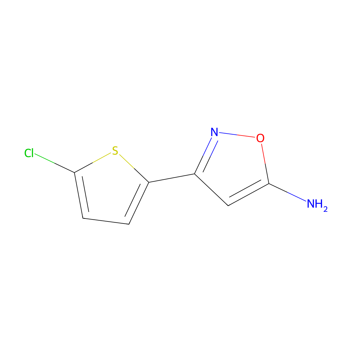 3-(5-Chlorothiophen-2-yl)isoxazol-5-amine molecular structure, CAS 501902-32-5