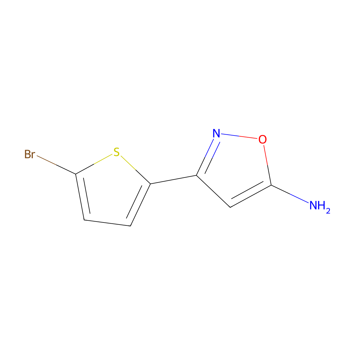 3-(5-Bromothiophen-2-yl)-1,2-oxazol-5-amine molecular structure, CAS 501902-33-6