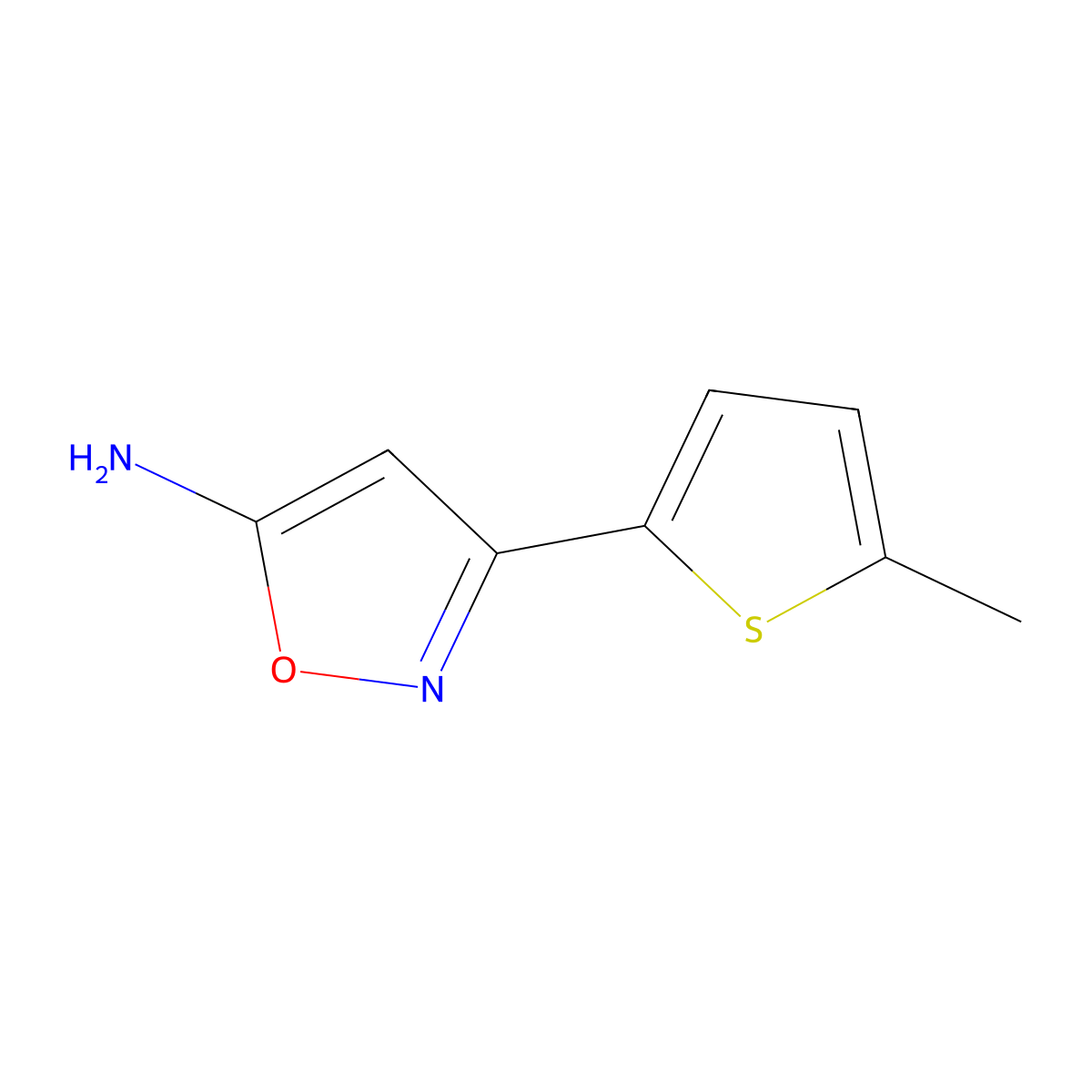 3-(5-Methylthiophen-2-yl)-1,2-oxazol-5-amine molecular structure, CAS 501902-34-7