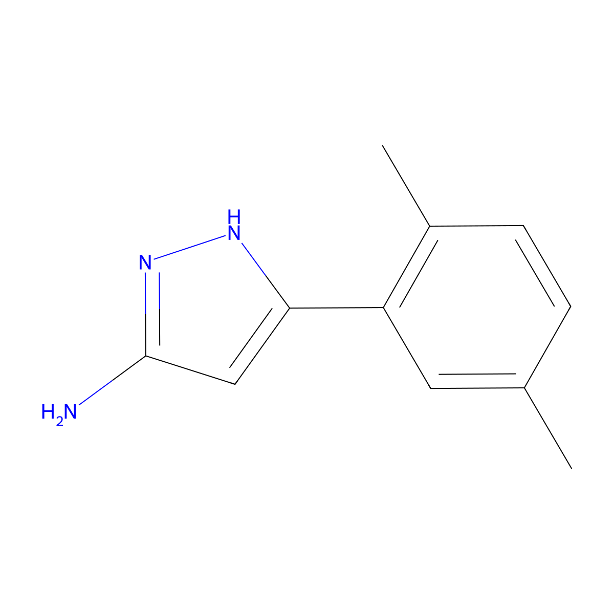 3-(2,5-dimethylphenyl)-1H-pyrazol-5-amine molecular structure, CAS 501902-68-7