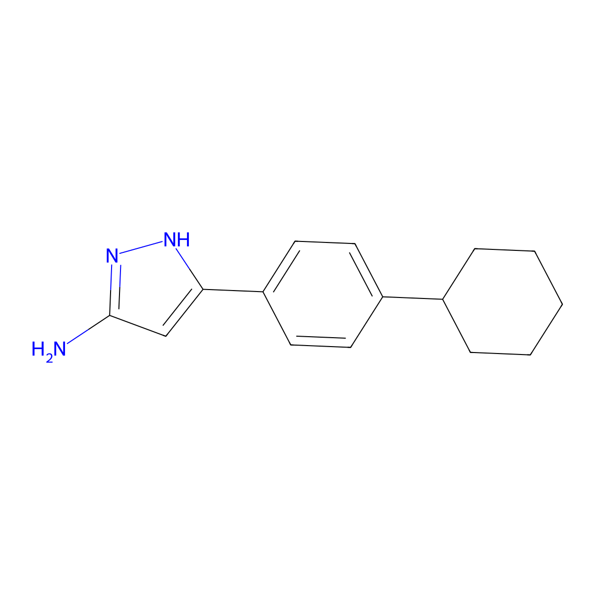 3-(4-cyclohexylphenyl)-1H-pyrazol-5-amine molecular structure, CAS 501902-73-4