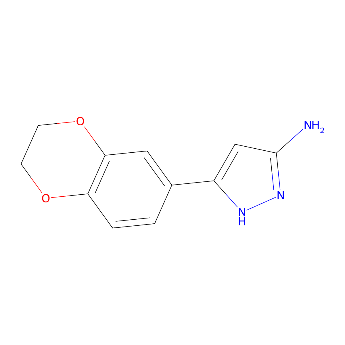 5-(2,3-dihydro-1,4-benzodioxin-6-yl)-1H-pyrazol-3-amine molecular structure, CAS 501902-76-7