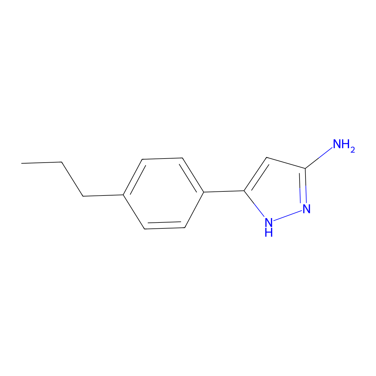 3-(4-propylphenyl)-1H-pyrazol-5-amine molecular structure, CAS 501902-77-8