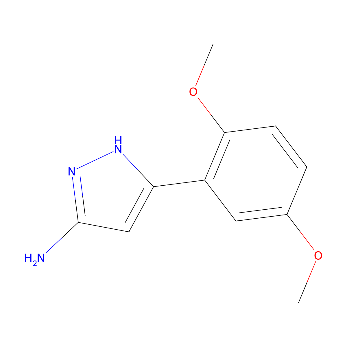 3-(2,5-dimethoxyphenyl)-1H-pyrazol-5-amine molecular structure, CAS 501902-79-0