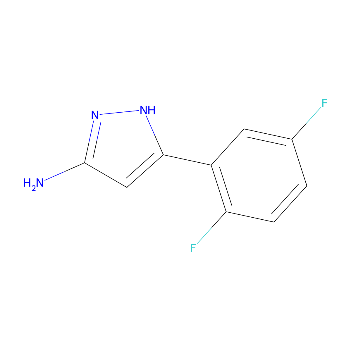 5-(2,5-difluorophenyl)-1H-pyrazol-3-amine molecular structure, CAS 501902-81-4
