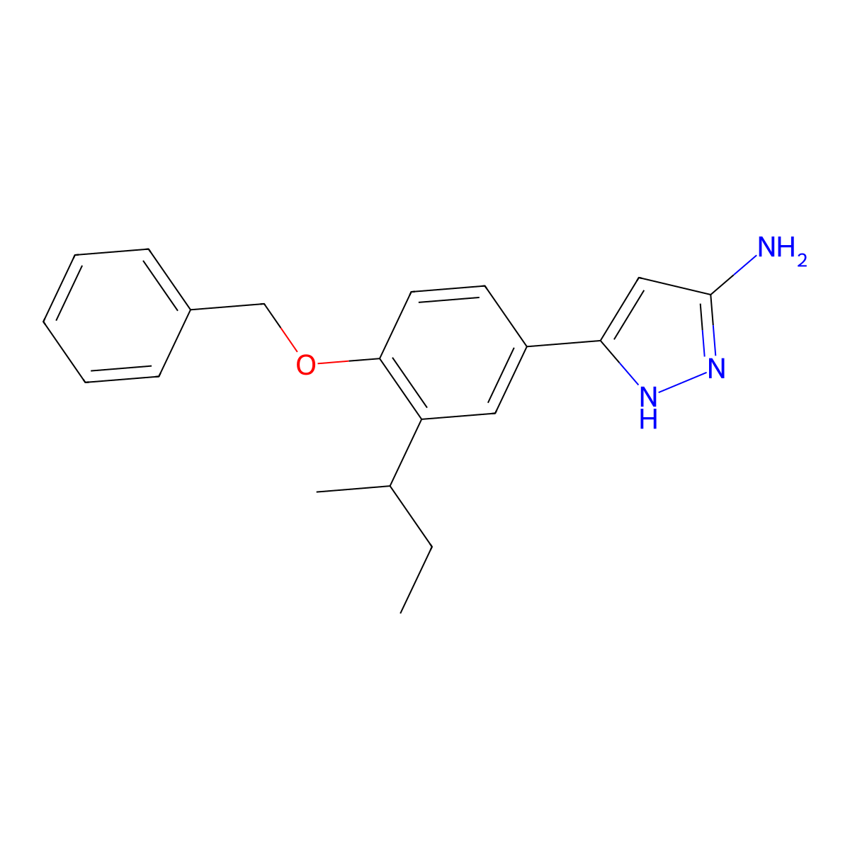 3-[4-(benzyloxy)-3-sec-butylphenyl]-1H-pyrazol-5-amine molecular structure, CAS 501903-23-7