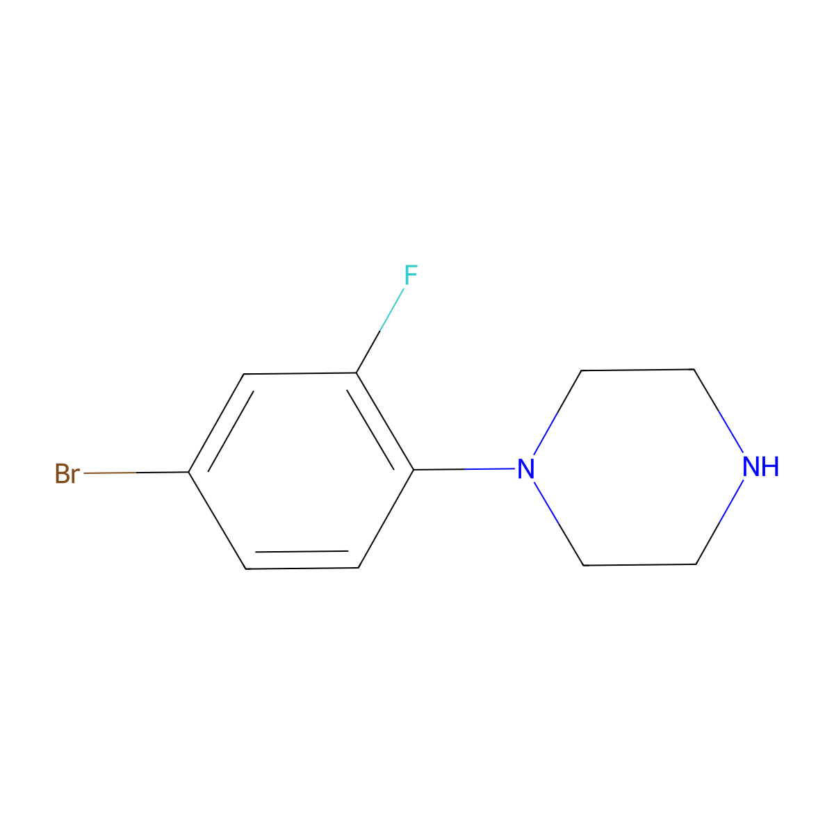 1-(4-Bromo-2-fluorophenyl)piperazine molecular structure, CAS 501903-57-7