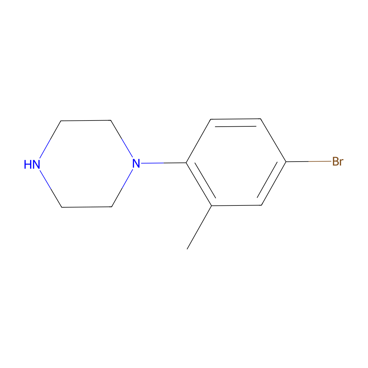 1-(4-Bromo-2-methylphenyl)piperazine molecular structure, CAS 501903-60-2