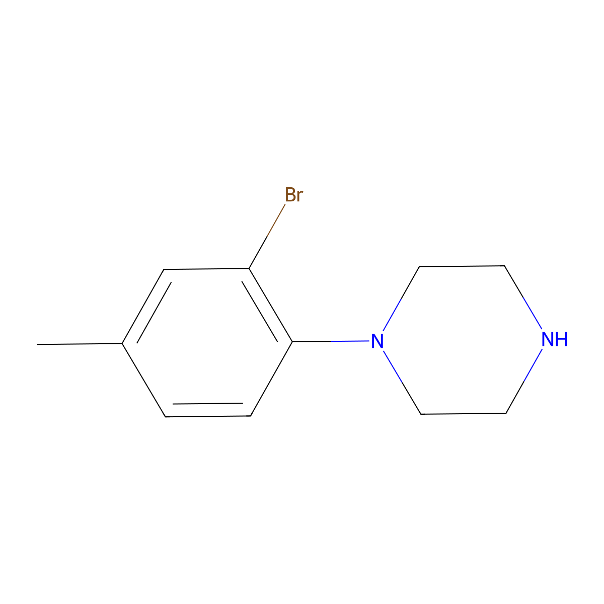 1-(2-Bromo-4-methylphenyl)piperazine molecular structure, CAS 501903-61-3