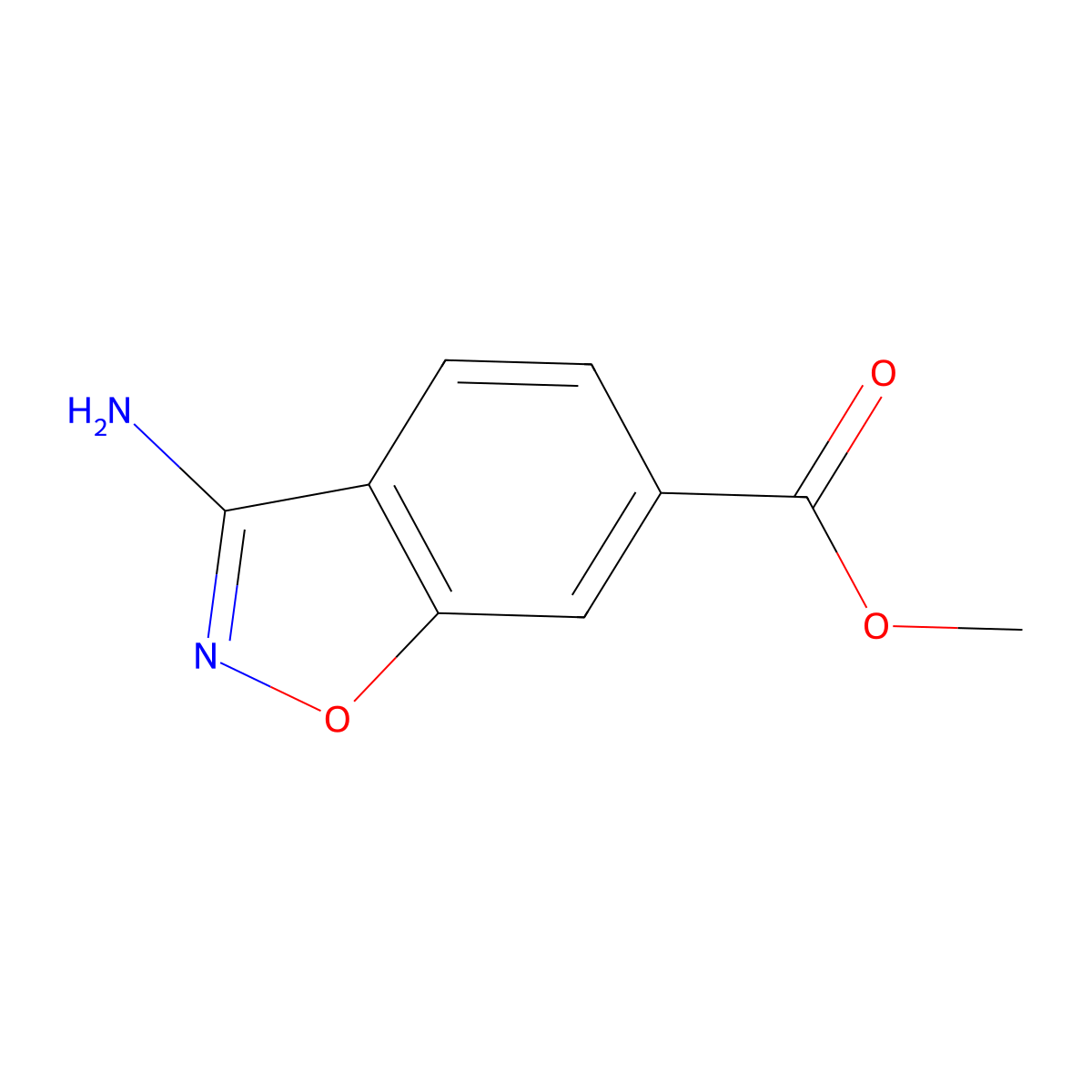 3-Amino-1,2-benzisoxazole-6-carboxylic acid methyl ester molecular structure, CAS 501904-27-4