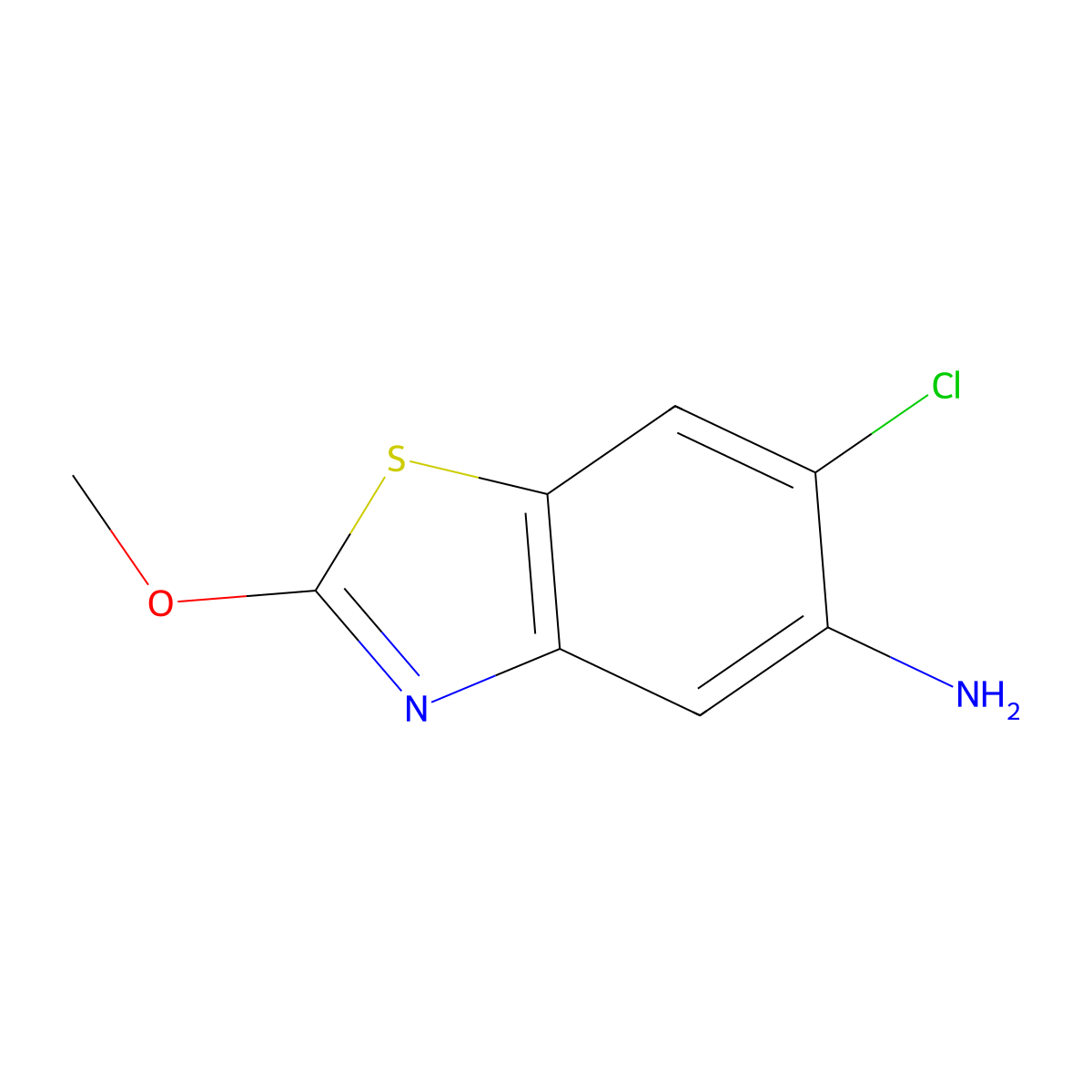 5-Benzothiazolamine, 6-chloro-2-methoxy- molecular structure, CAS 501907-74-0
