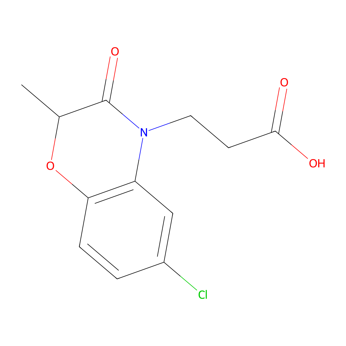 3-(6-Chloro-2,3-dihydro-2-methyl-3-oxobenzo[b][1,4]oxazin-4-yl)propanoic acid molecular structure, CAS 501911-22-4