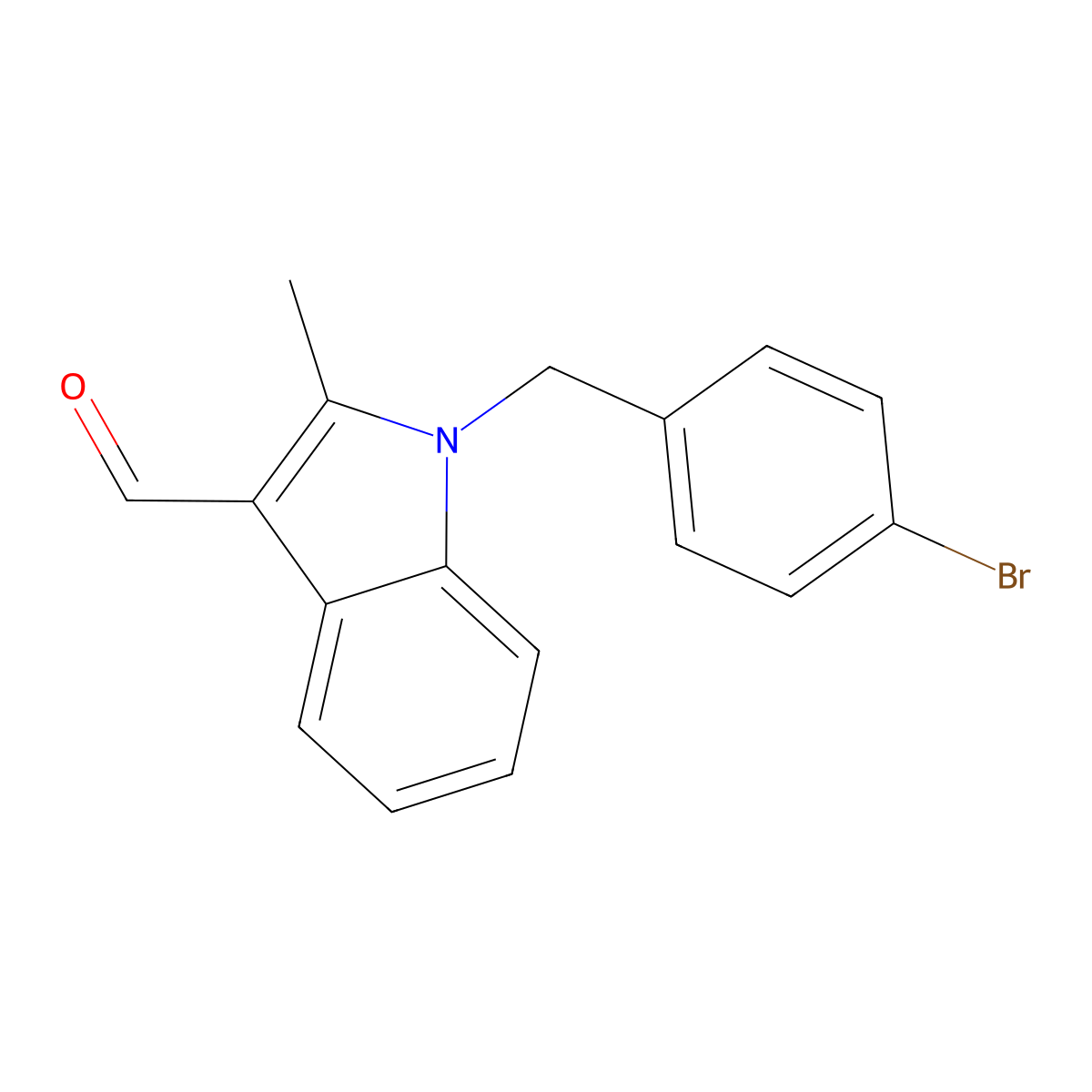 1-(4-bromobenzyl)-2-methyl-1H-indole-3-carbaldehyde molecular structure, CAS 501912-85-2