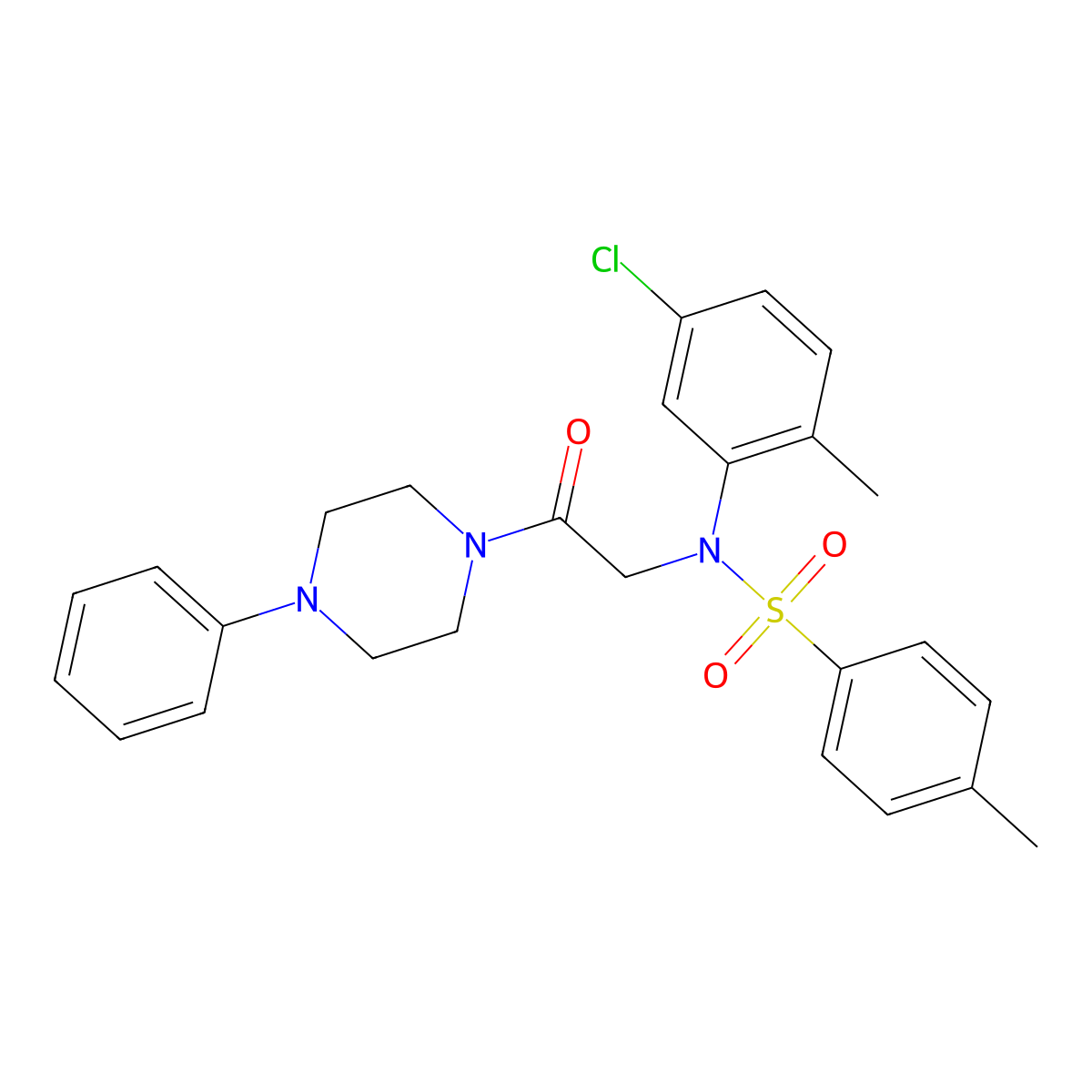 N-(5-chloro-2-methylphenyl)-4-methyl-N-[2-oxo-2-(4-phenylpiperazin-1-yl)ethyl]benzenesulfonamide molecular structure, CAS 501913-10-6