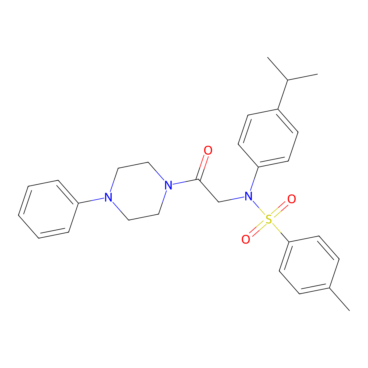 4-methyl-N-[2-oxo-2-(4-phenylpiperazin-1-yl)ethyl]-N-(4-propan-2-ylphenyl)benzenesulfonamide molecular structure, CAS 501913-50-4