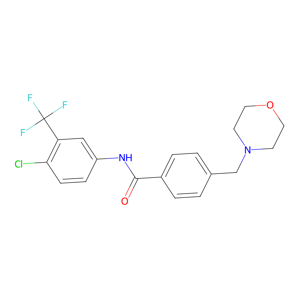 N-[4-chloro-3-(trifluoromethyl)phenyl]-4-(morpholin-4-ylmethyl)benzamide molecular structure, CAS 501913-61-7