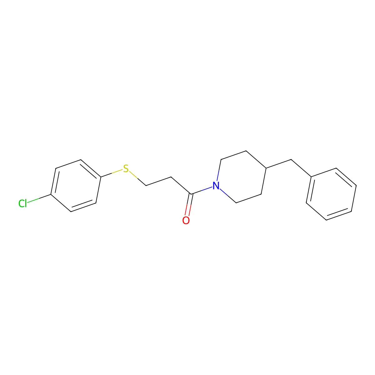 1-(4-Benzylpiperidin-1-yl)-3-[(4-chlorophenyl)sulfanyl]propan-1-one molecular structure, CAS 501913-92-4