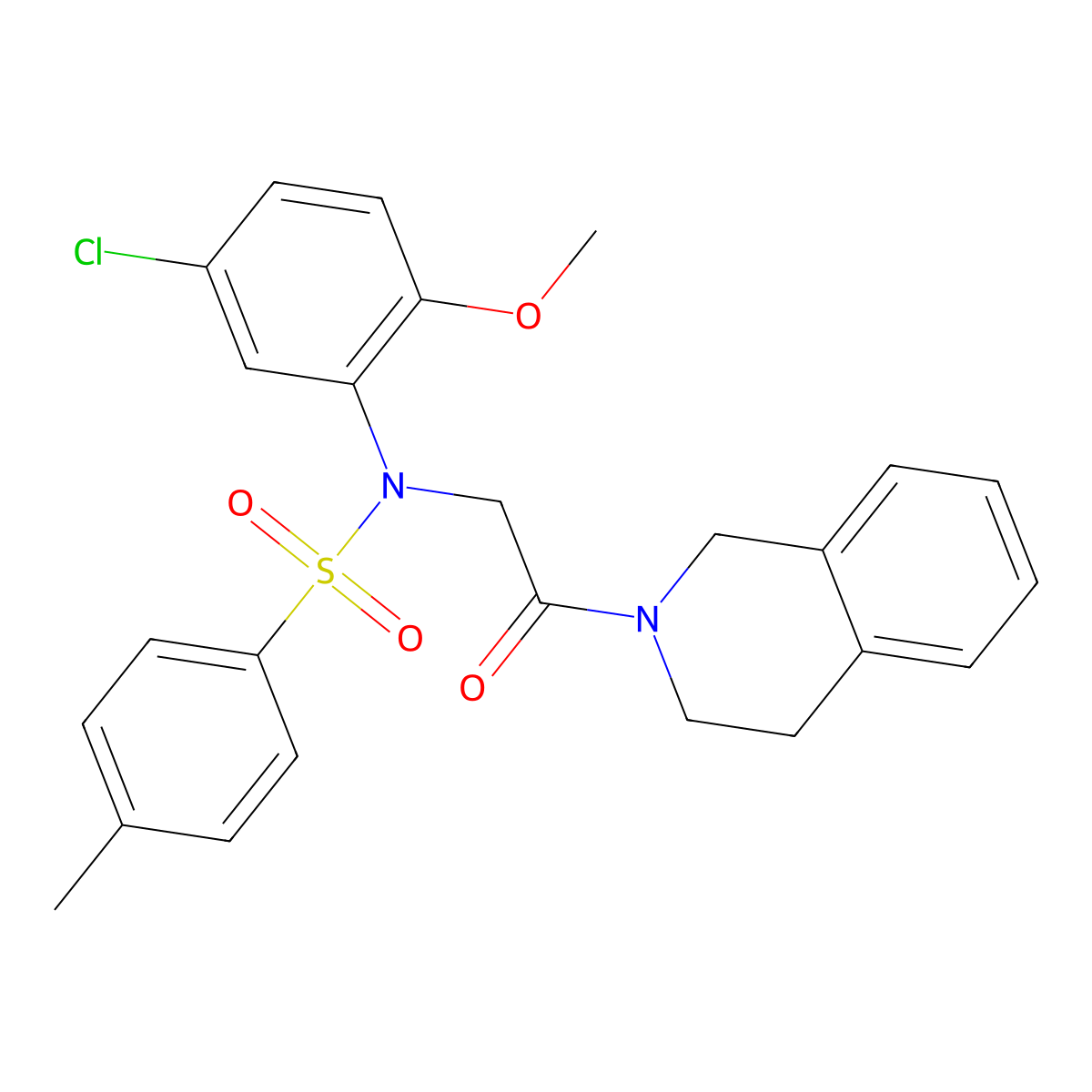 N-(5-chloro-2-methoxyphenyl)-N-[2-(3,4-dihydro-1H-isoquinolin-2-yl)-2-oxoethyl]-4-methylbenzenesulfonamide molecular structure, CAS 501914-11-0