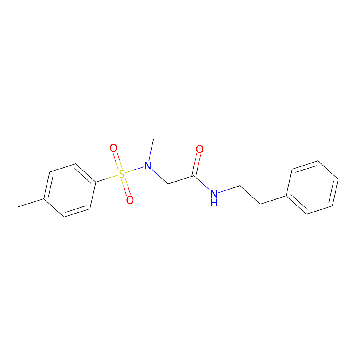 N~2~-methyl-N~2~-[(4-methylphenyl)sulfonyl]-N-(2-phenylethyl)glycinamide molecular structure, CAS 501914-63-2