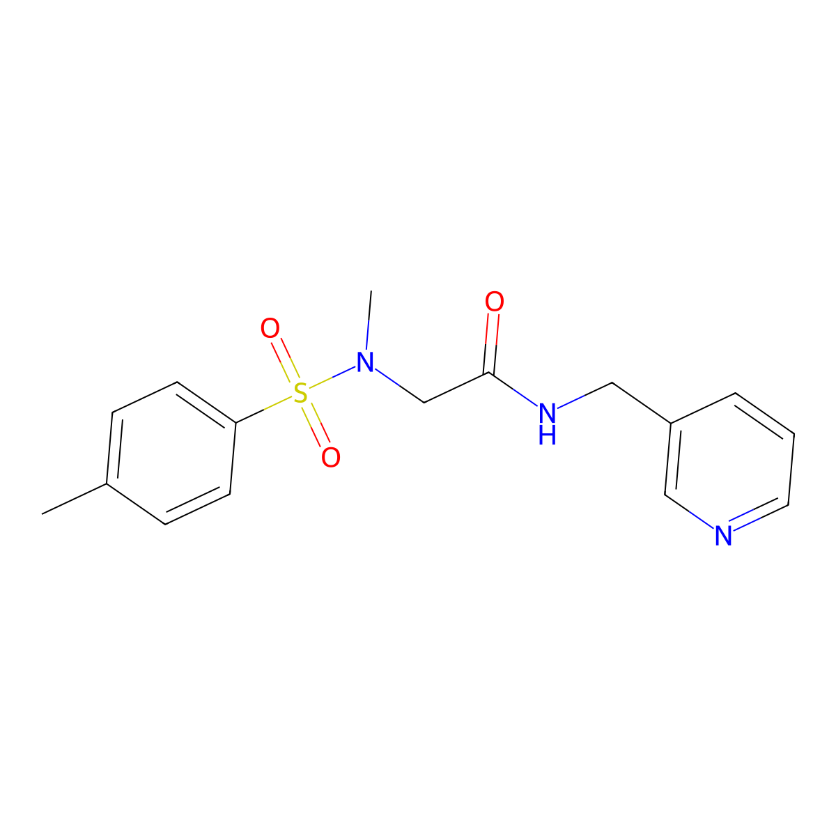 2-[methyl-(4-methylphenyl)sulfonylamino]-N-(pyridin-3-ylmethyl)acetamide molecular structure, CAS 501914-64-3