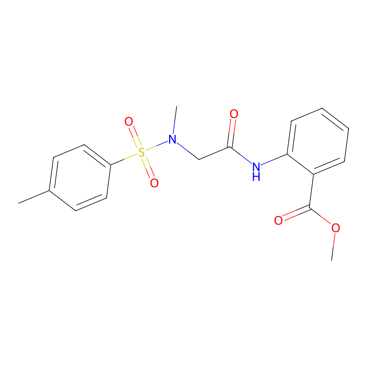 methyl 2-({N-methyl-N-[(4-methylphenyl)sulfonyl]glycyl}amino)benzoate molecular structure, CAS 501914-69-8