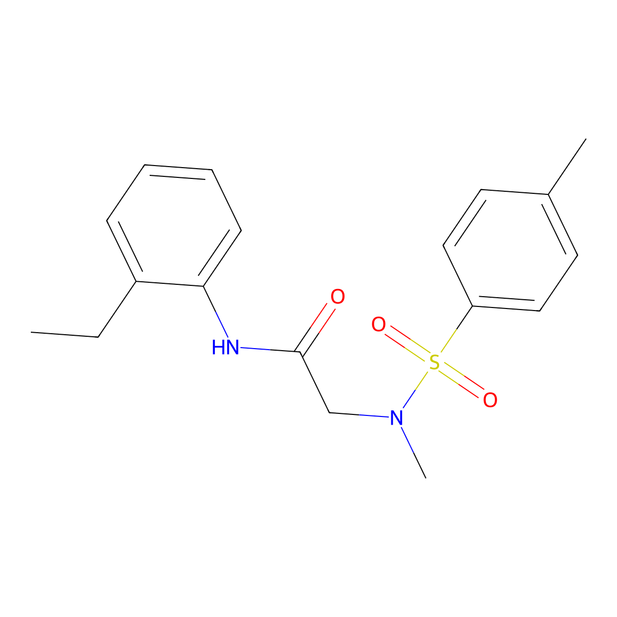 N-(2-ethylphenyl)-2-[methyl-(4-methylphenyl)sulfonylamino]acetamide molecular structure, CAS 501914-70-1