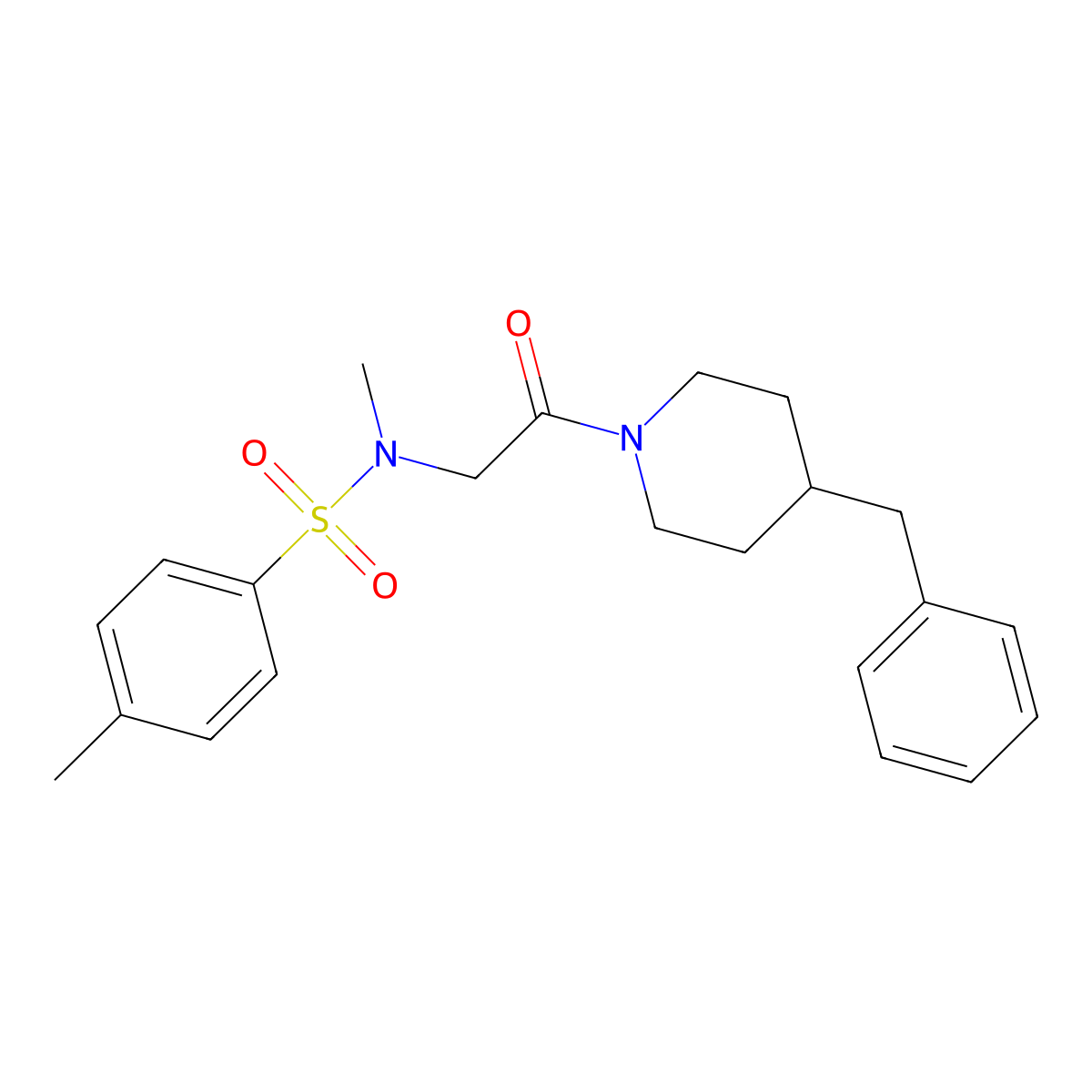 N-[2-(4-benzylpiperidin-1-yl)-2-oxoethyl]-N,4-dimethylbenzenesulfonamide molecular structure, CAS 501914-71-2