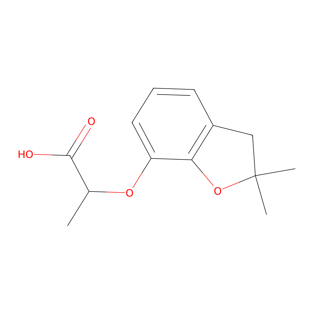 2-(2,2-Dimethyl-2,3-dihydro-benzofuran-7-yloxy)-propionic acid molecular structure, CAS 501918-27-0