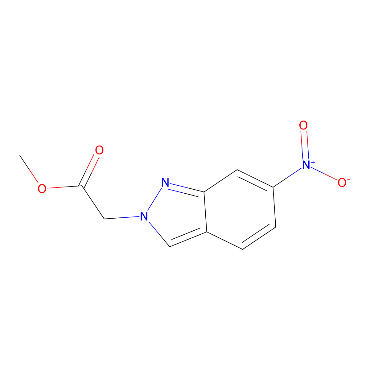 methyl {6-nitro-2H-indazol-2-yl}acetate molecular structure, CAS 501918-59-8