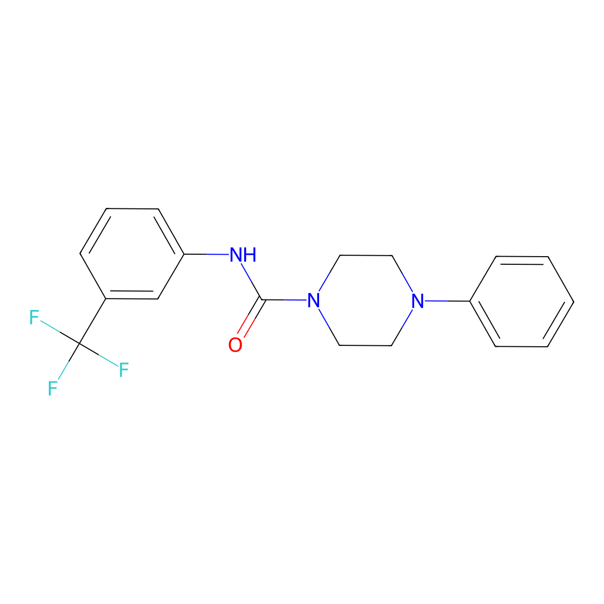 4-phenyl-N-[3-(trifluoromethyl)phenyl]piperazine-1-carboxamide molecular structure, CAS 501925-03-7