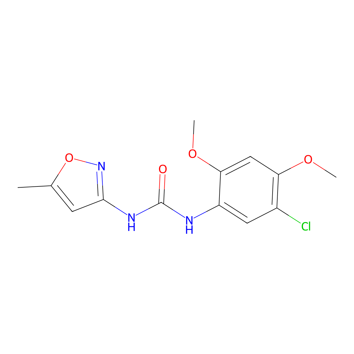1-(5-Chloro-2,4-dimethoxyphenyl)-3-(5-methylisoxazol-3-yl)urea molecular structure, CAS 501925-31-1