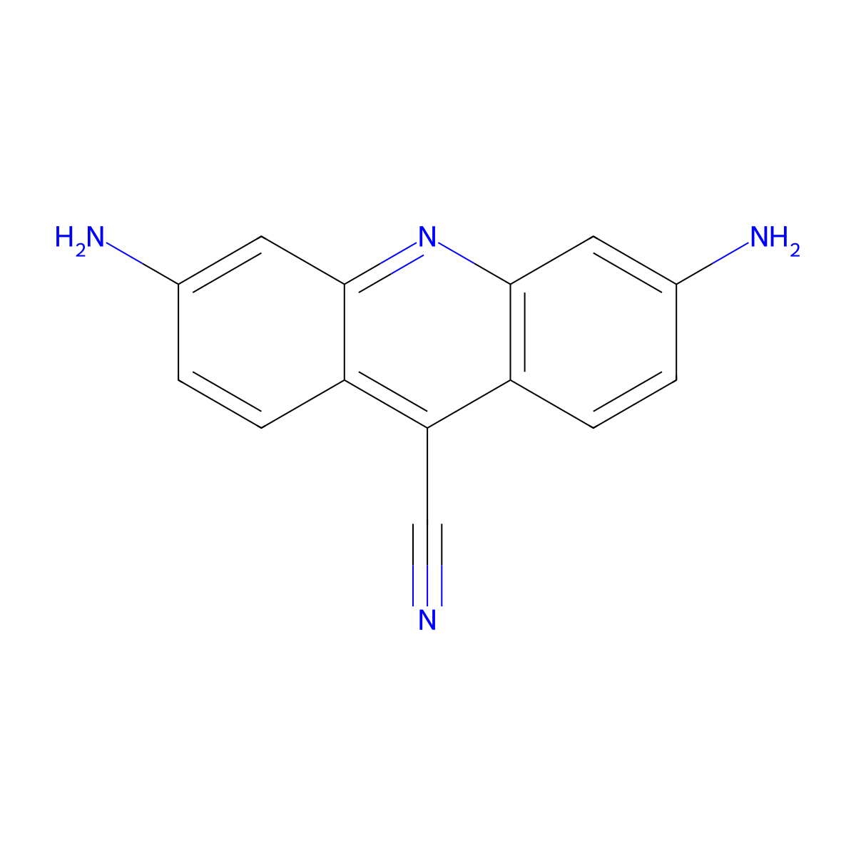 3,6-Diaminoacridine-9-carbonitrile molecular structure, CAS 501935-96-2