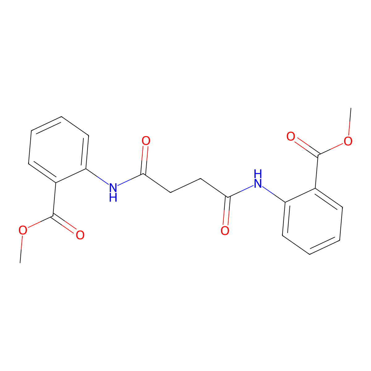 Methyl 2-[[4-(2-methoxycarbonylanilino)-4-oxobutanoyl]amino]benzoate molecular structure, CAS 501938-94-9